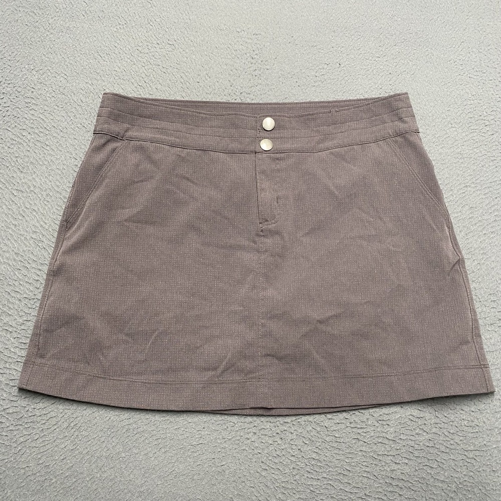 PrAna Skort Womens 6 Brown Lined Stretch Athletic Hiking Pockets Gym